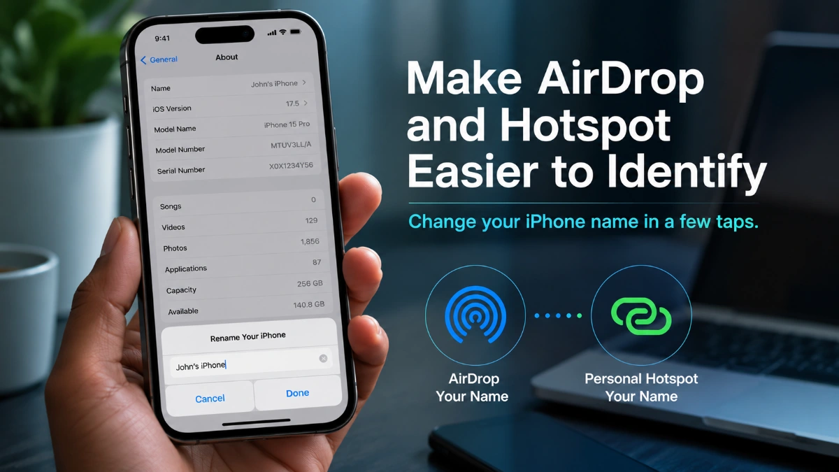 how to change iphone name: Make AirDrop and Hotspot Easier to Identify