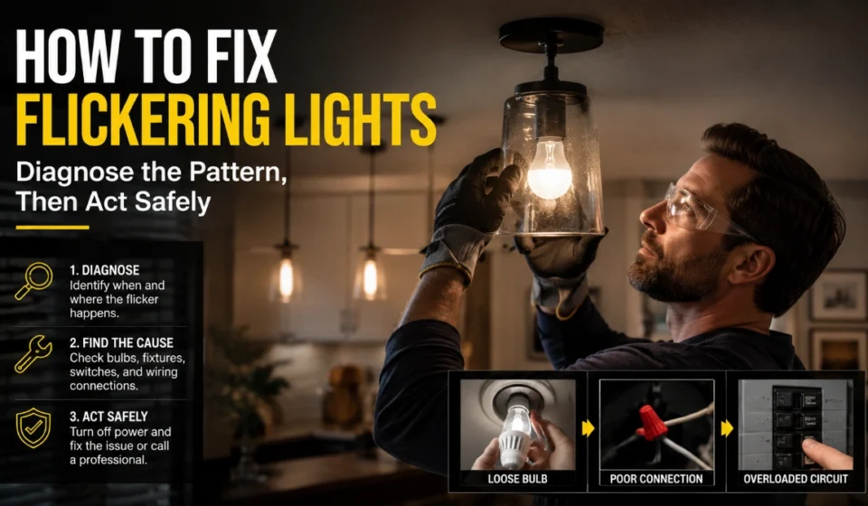 How to Fix Flickering Lights: Diagnose the Pattern, Then Act Safely